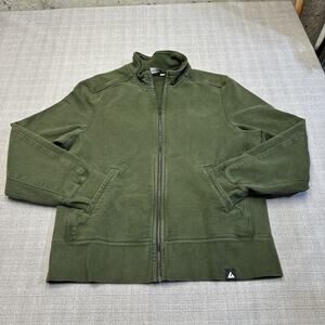 American Giant Jacket Mens Large Green Heavyweight Full Zip Bomber Sweatshirt‎